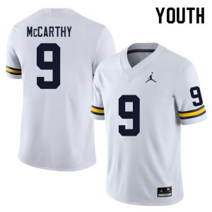 Youth University of Michigan #9 J.J. McCarthy White Player Jerseys 479405-601