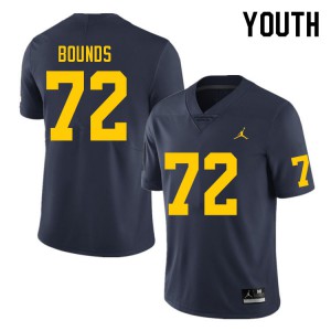 Youth Michigan Wolverines #72 Tristan Bounds Navy College Jersey 974470-526