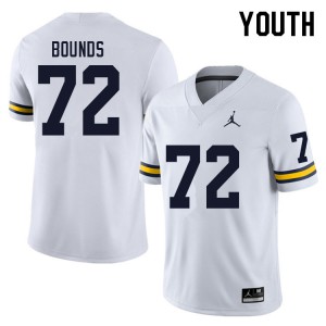 Youth Michigan Wolverines #72 Tristan Bounds White Football Jerseys 450625-229