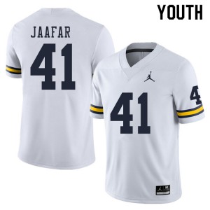 Youth Michigan Wolverines #41 Abe Jaafar White Stitch Jersey 367214-317