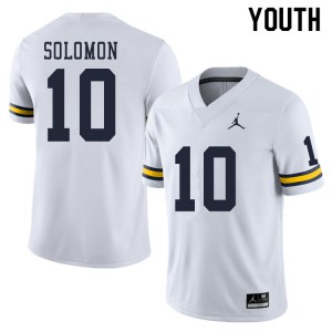 Youth Michigan Wolverines #10 Anthony Solomon White Player Jersey 930475-975