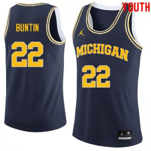 Youth Michigan #22 Bill Buntin Navy Basketball Jersey 476596-473