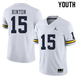 Youth University of Michigan #15 Christopher Hinton White University Jerseys 399714-706