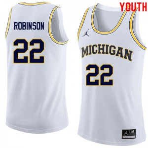 Youth Wolverines #22 Duncan Robinson White High School Jerseys 772406-353
