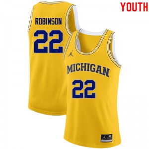Youth Wolverines #22 Duncan Robinson Yellow NCAA Jerseys 538744-376