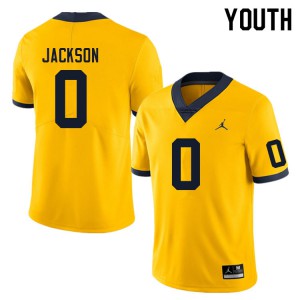 Youth Michigan Wolverines #0 Giles Jackson Yellow Player Jerseys 640460-497