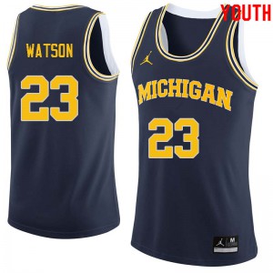 Youth Michigan #23 Ibi Watson Navy Stitch Jerseys 237399-958
