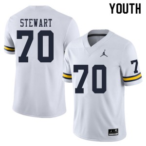Youth Michigan #70 Jack Stewart White Football Jersey 287717-127