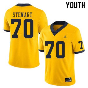 Youth Michigan #70 Jack Stewart Yellow Football Jerseys 779132-104
