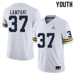 Youth Michigan Wolverines #37 Jonathan Lampani White NCAA Jersey 319102-974