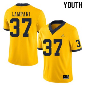 Youth Michigan #37 Jonathan Lampani Yellow Alumni Jersey 928640-741
