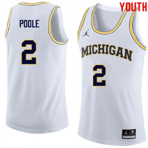 Youth Michigan #2 Jordan Poole White Stitch Jerseys 825370-688