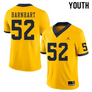 Youth Michigan Wolverines #52 Karsen Barnhart Yellow Player Jerseys 266106-954