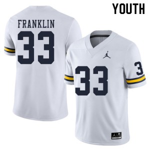 Youth Wolverines #33 Leon Franklin White Alumni Jersey 581171-815