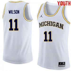 Youth Michigan #11 Luke Wilson White Alumni Jersey 344713-494