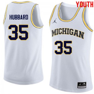 Youth University of Michigan #35 Phil Hubbard White Official Jersey 496976-976