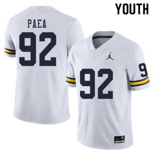 Youth University of Michigan #92 Phillip Paea White Stitch Jersey 975297-914