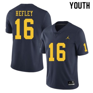 Youth Michigan #16 Ren Hefley Navy Player Jersey 570613-152