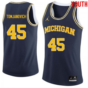 Youth Michigan #45 Rudy Tomjanovich Navy Basketball Jerseys 660946-801