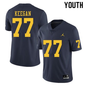 Youth Michigan Wolverines #77 Trevor Keegan Navy High School Jersey 572553-344