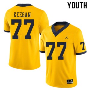 Youth Michigan #77 Trevor Keegan Yellow College Jersey 685463-972