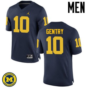 Men's Wolverines #10 Zach Gentry Navy High School Jerseys 771727-943