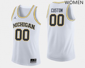 Women Michigan #00 Custom White Jordan Brand Player Jersey 674957-442