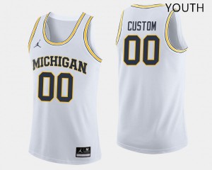Youth Michigan #00 Custom White Jordan Brand Official Jerseys 794902-363