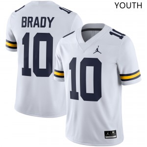 Youth Michigan #10 Tom Brady White Jordan Brand High School Jerseys 109927-444